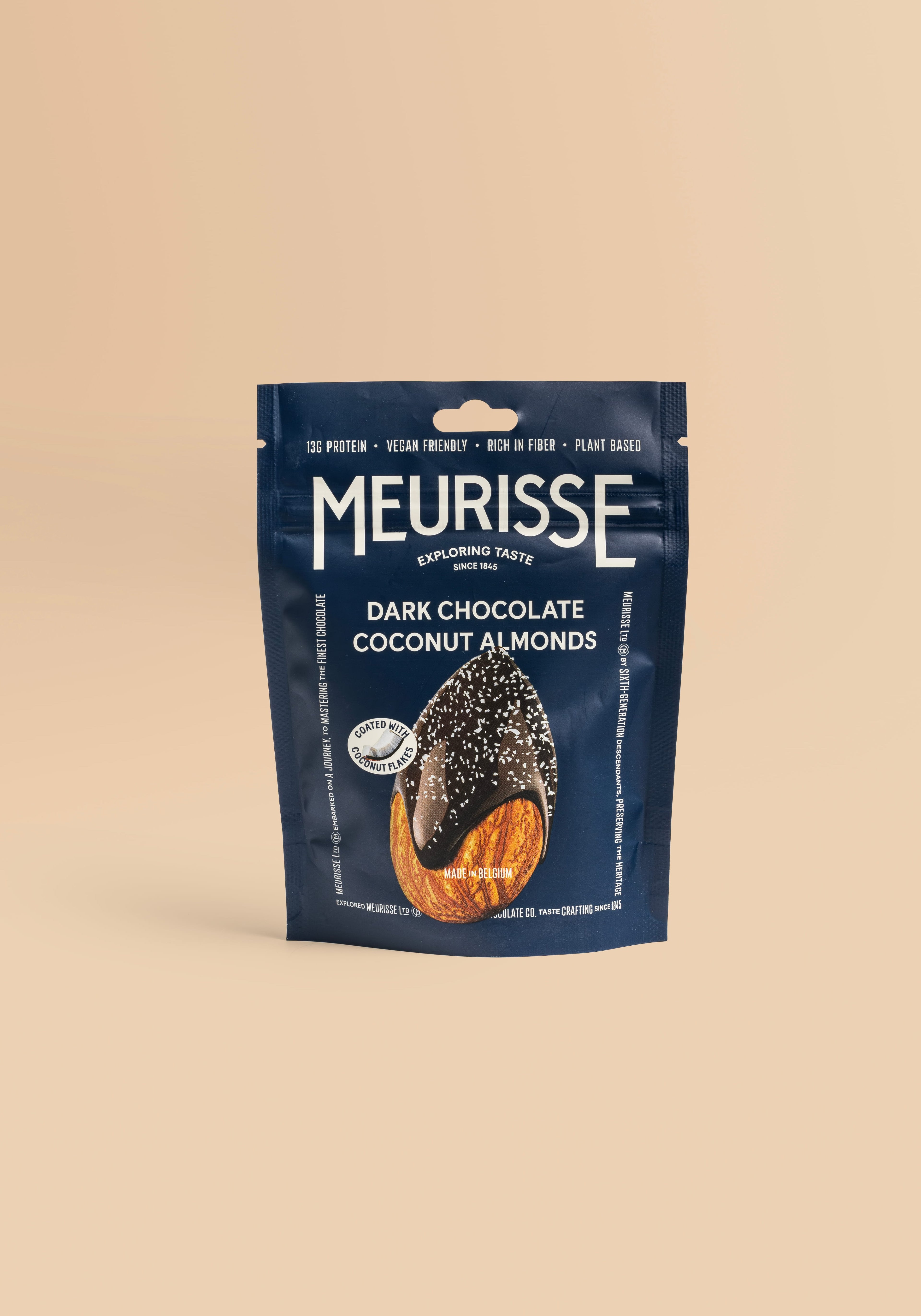 Chocolate covered almonds with coconut