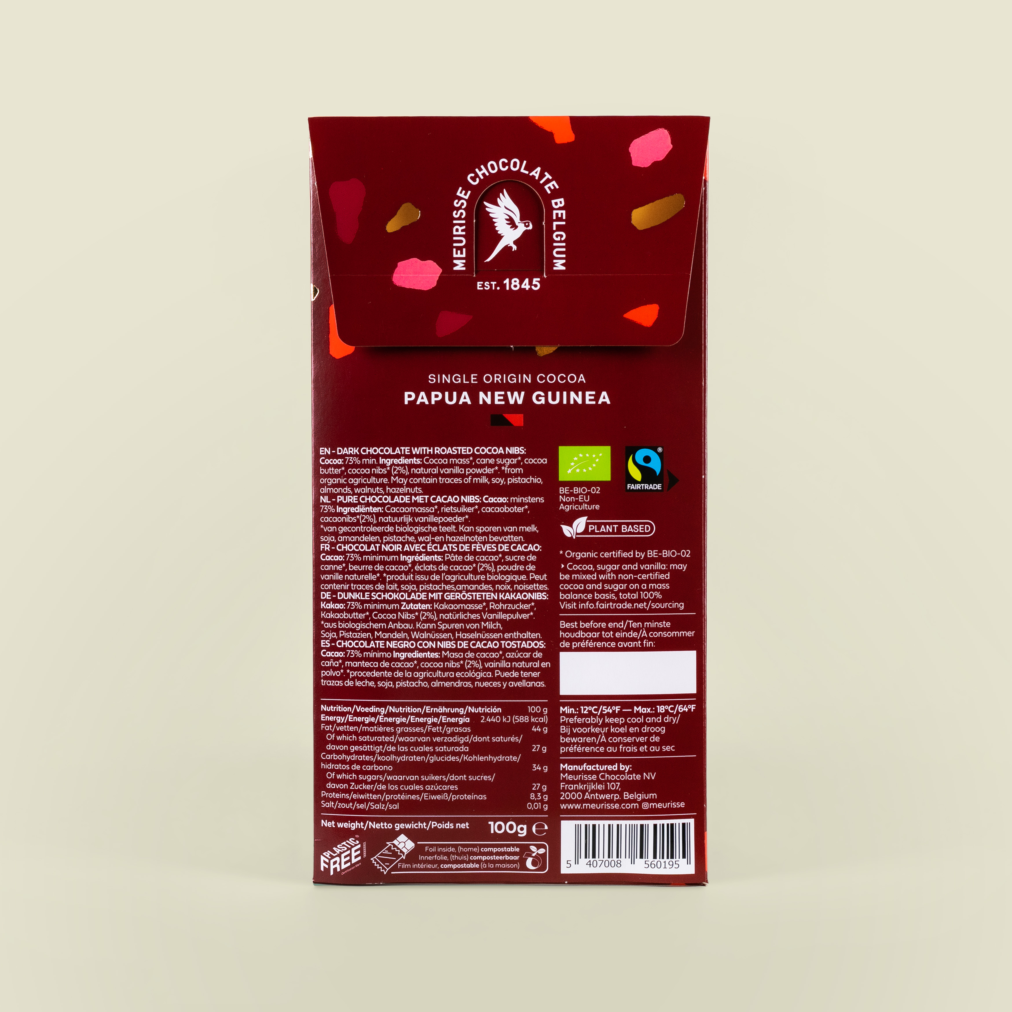 Dark chocolate with Roasted Cacao Nibs